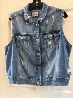 Wax Jean blue denim vest size 2XL